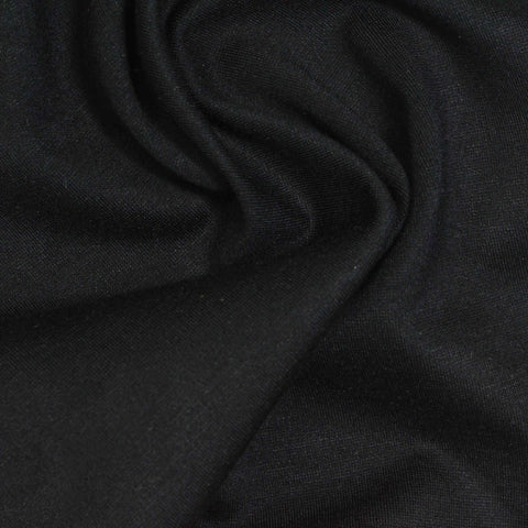 Viscose Nylon Stretch Ponte Knit Fabric, 290 gsm, 160 cm — Black, ref EF-262155