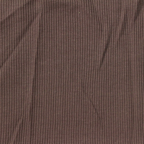 100% Cotton Rib Knit Fabric, 160 gsm, 110 cm — Brown