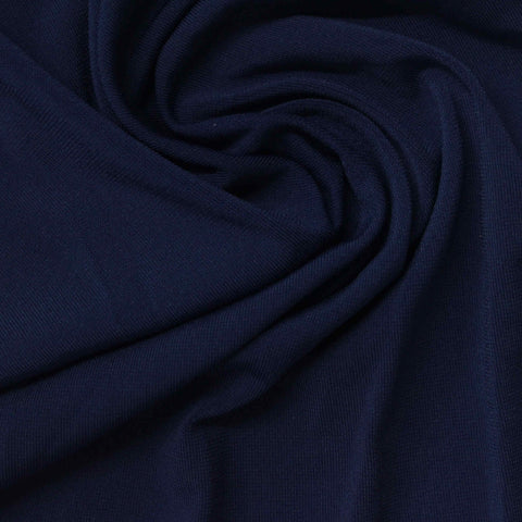 Polyester Stretch ITY Knit Fabric, 270 gsm, 165 cm — Navy