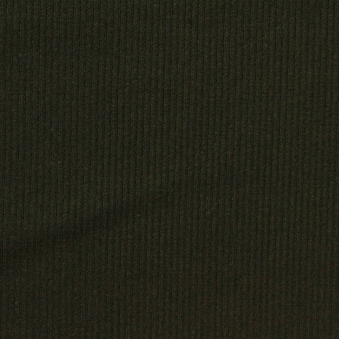 Dark Olive Rib Knit, Poly-Cotton