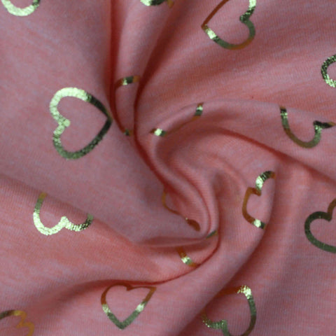 Green Glitter-Heart Knit, Cotton-Poly