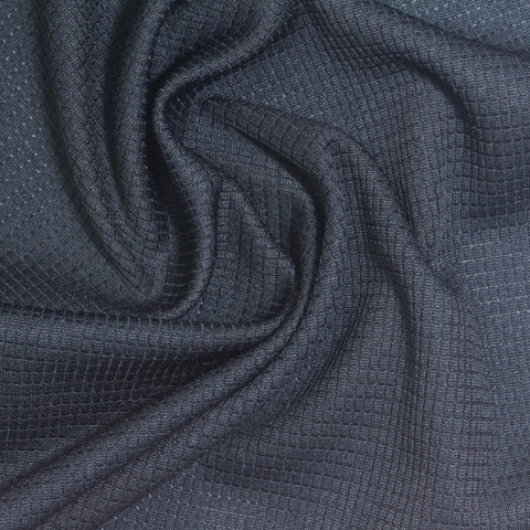 Charcoal Fine-Grid Interlock Knit, Polyester