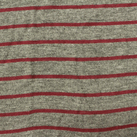Red Stripes Jersey Knit, Viscose-Poly