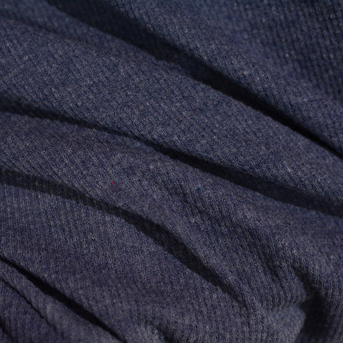 Dark Blue Heathered-Marl Chunky Knit, Poly-Cotton