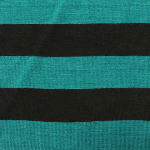 Teal Diagonal-Stripe Jersey Knit, Viscose