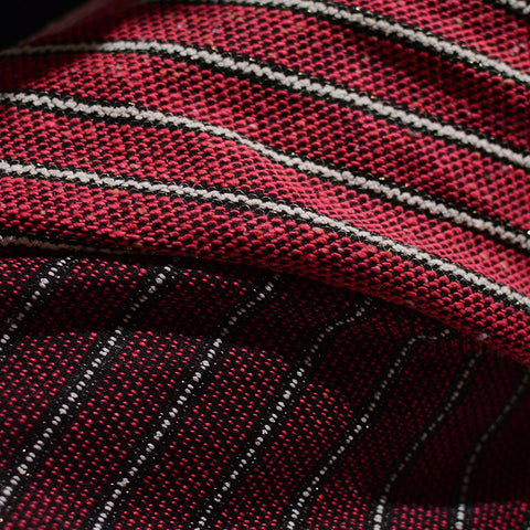 Red Horizontal-Stripe Chunky Knit, 200 gsm