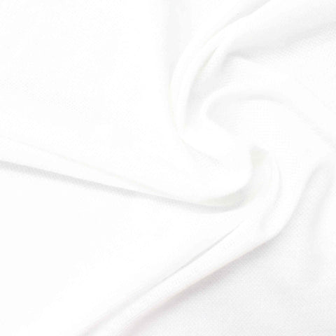 100% Polyester Piqué Knit Fabric, 136 gsm, 165 cm — White