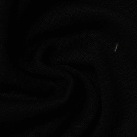 Slub Cotton Polyester French Terry Fabric, 370 gsm, 175 cm — Black