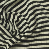 Black Horizontal-Stripe Rib Knit, Viscose — photo 3
