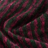 Dark Green Horizontal-Stripe Chunky Knit, Polyester — photo 3