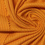 Brushed Polyester Stretch Rib Knit Fabric, 166 gsm, 150 cm — Orange — photo 3