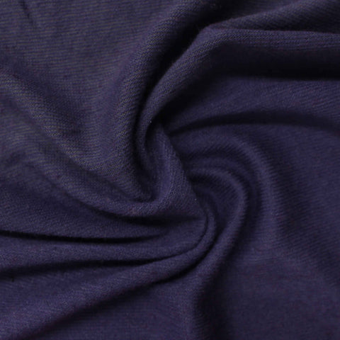 Viscose Polyester Stretch Jersey Knit Fabric, 210 gsm, 130 cm — Navy