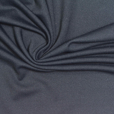 Brushed Polyester Stretch Jersey Knit Fabric, 245 gsm, 170 cm — Navy
