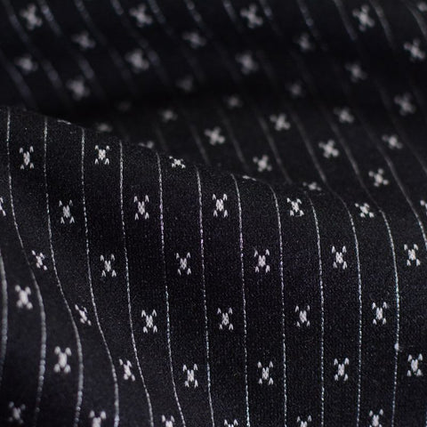 White Vertical-Line Jacquard, Poly-Viscose