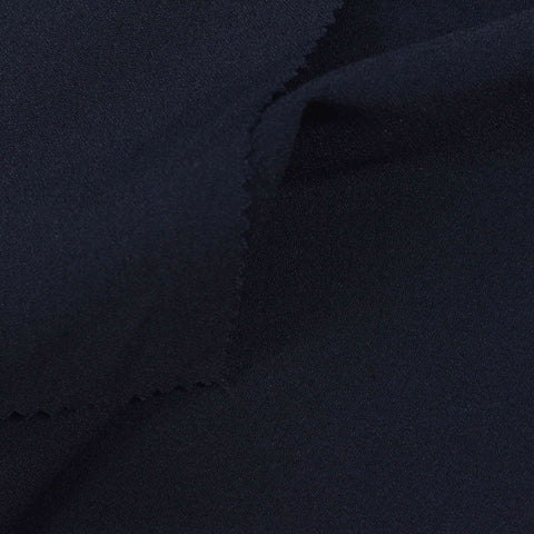 Polyester Viscose Stretch Linen-Look Fabric, 204 gsm — Navy