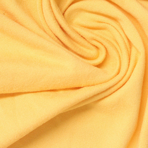 Brushed Polyester Stretch Milk Silk Knit Fabric, 185 gsm, 160 cm — Yellow