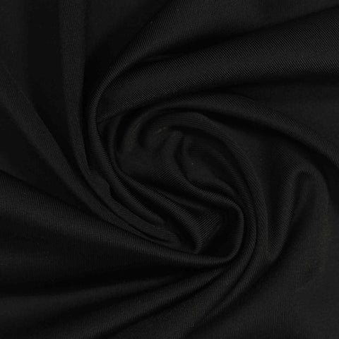 Nylon Stretch Jersey Knit Fabric, 180 gsm, 160 cm — Black, ref EF-242988