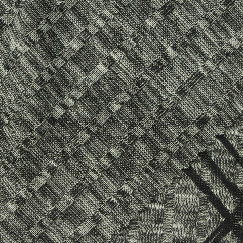 Black Lines Rib Knit, Polyester, 210 gsm