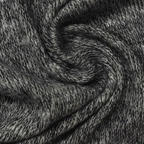 Dark Grey Marl Chunky Knit, Viscose-Poly, 168 gsm