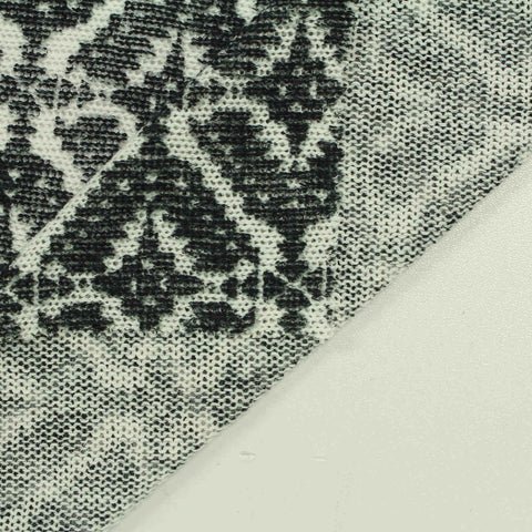 Jacquard Polyester Stretch Chunky Knit Fabric, 150 gsm, 150 cm — Grey