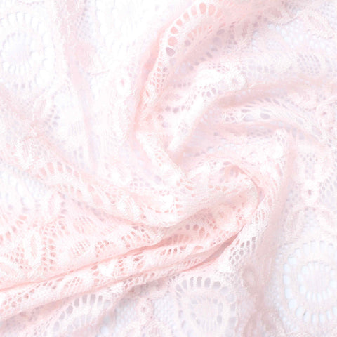 Light Pink Floral Lace, Nylon, 110 gsm