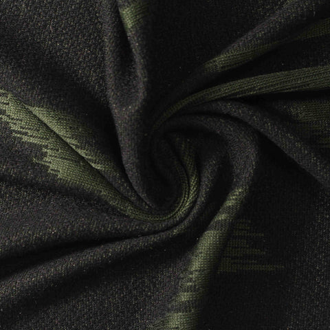 Dark Green Camo Jacquard, Poly-Viscose