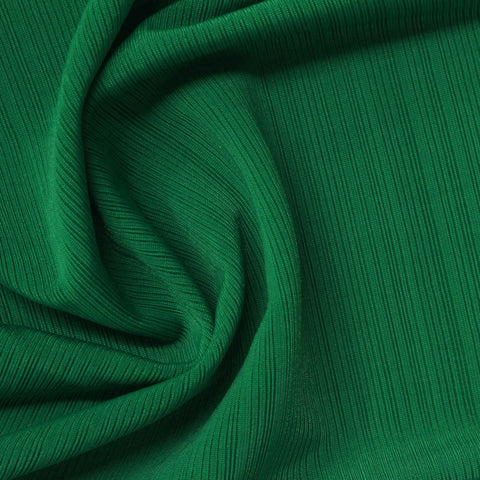 Polyester Stretch Rib Knit Fabric, 240 gsm, 160 cm — Green, ref EF-262317