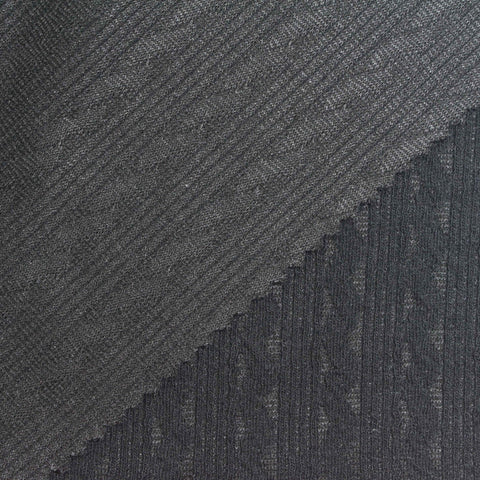 Light Grey Geometric Interlock Knit, Poly-Cotton