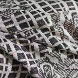 Black Floral Chunky Knit, Poly-Viscose — photo 3