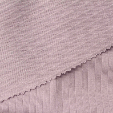 Cotton Stretch Rib Knit Fabric, 213 gsm, 164 cm — Pink