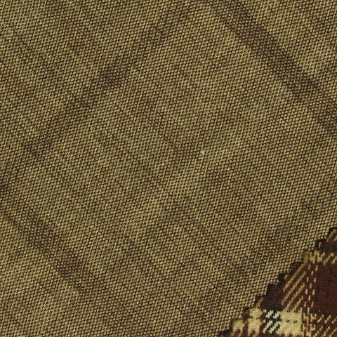 Brown Plaid Interlock Knit, Poly-Viscose, 340 gsm