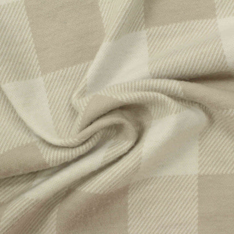 Cream Check Knit, Polyester, 287 gsm