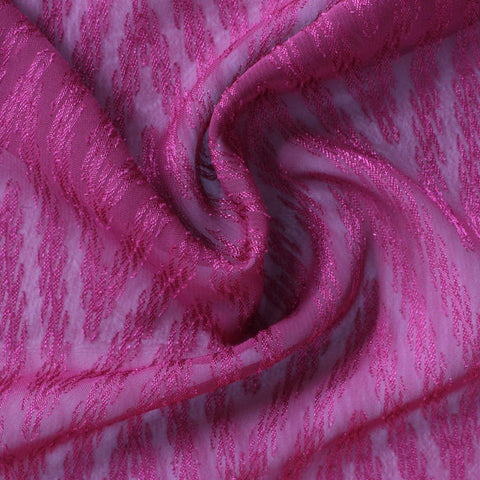 Fuchsia Zigzag Chiffon, Polyester