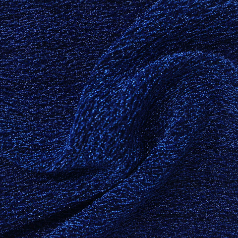 Dark Blue Marl Crepe, Nylon-Metallic