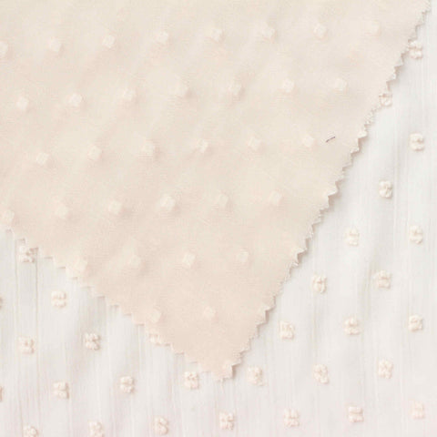 Cream Dot Chiffon, Polyester, 98 gsm