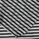 Black Horizontal-Stripe Jersey Knit, Polyester — photo 3