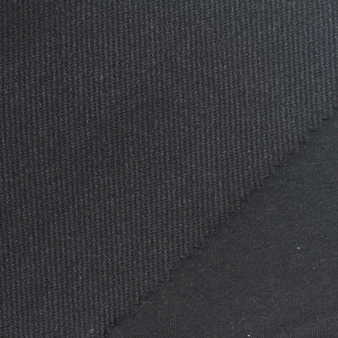 Cotton Polyester French Terry Fabric, 250 gsm, 185 cm — Black