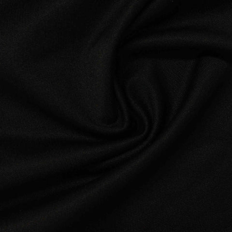 Brushed 100% Polyester Jersey Knit Fabric, 211 gsm, 150 cm — Black