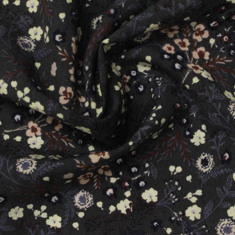 Cream Flowers Jacquard, Cotton-Viscose