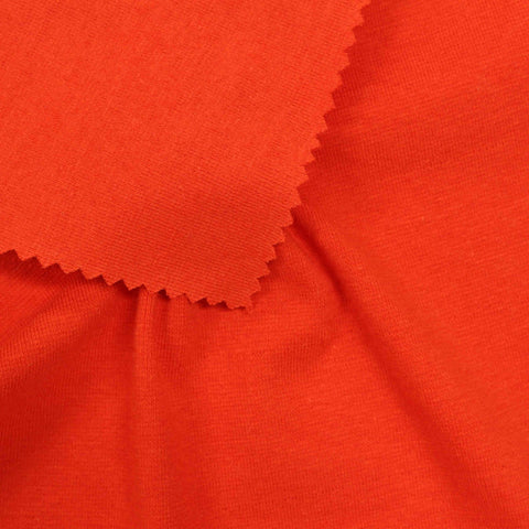 Cotton Stretch Rib Knit Fabric, 255 gsm — Orange