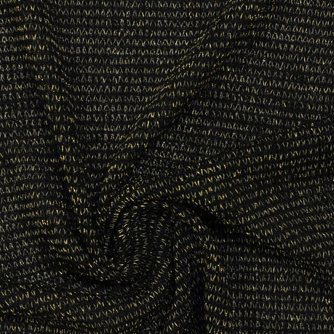 Black Marl Chunky Knit, Viscose-Poly, 170 gsm, 156 cm
