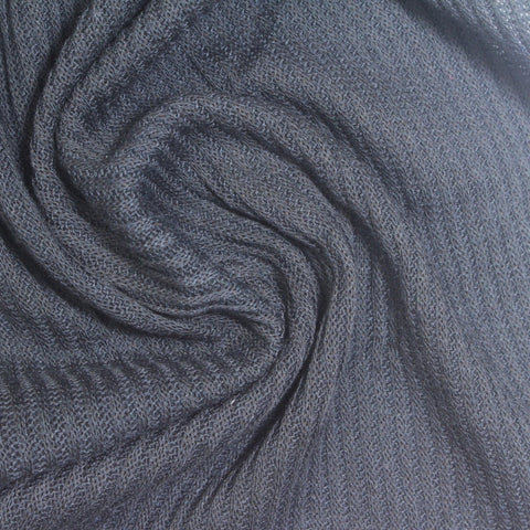 Polyester Viscose Stretch Rib Knit Fabric, 180 gsm, 170 cm — Blue
