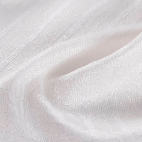 White Vertical-Stripe Jacquard, Polyester, 106 gsm