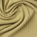 Brushed Polyester Viscose Stretch Rib Knit Fabric, 320 gsm, 155 cm — Khaki — photo 3