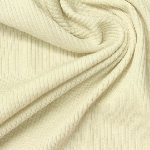 Viscose Acrylic Stretch Rib Knit Fabric, 2446 gsm, 165 cm — Beige