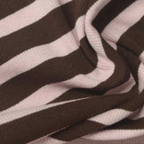 Brown Horizontal-Stripe Rib Knit, Cotton — photo 3