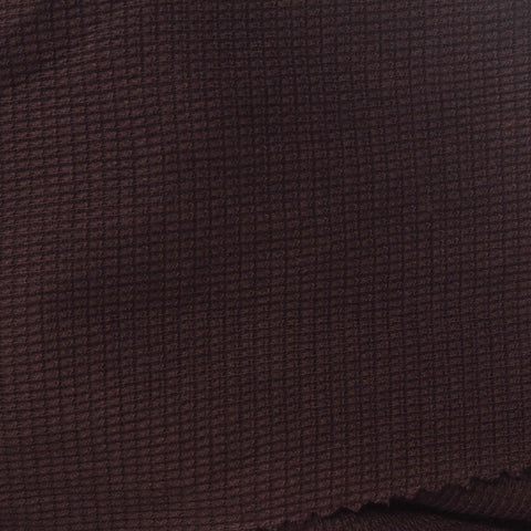 Polyester Cotton Stretch Waffle Knit Fabric, 240 gsm, 175 cm — Brown