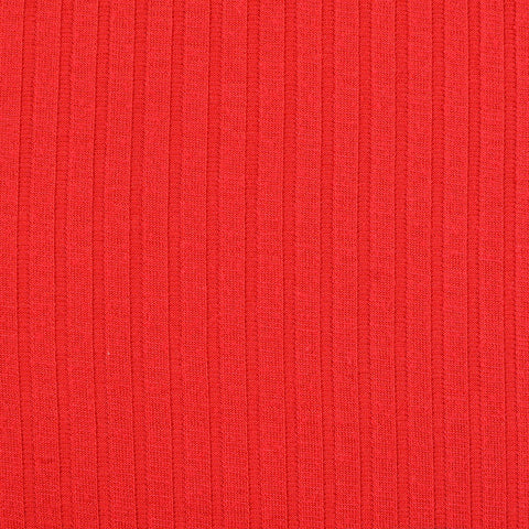 Viscose Polyester Stretch Rib Knit Fabric, 180 gsm — Red, ref EF-3512