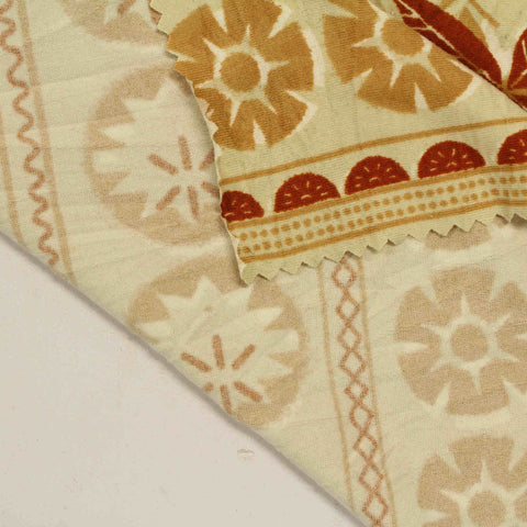 Brown Leaves Milk Silk Knit, Polyester