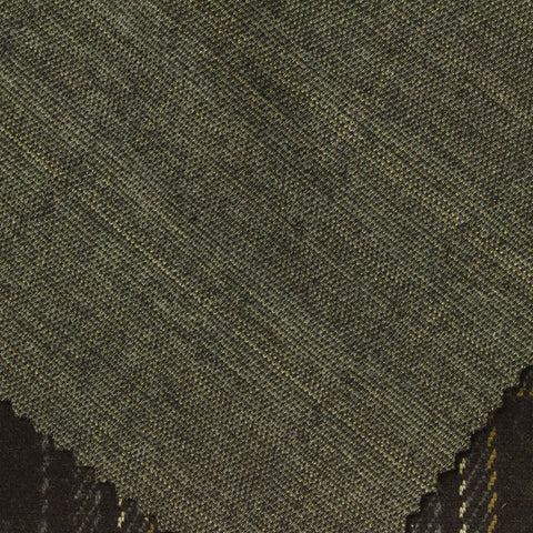 Dark Brown Plaid Interlock Knit, Polyester, 299 gsm